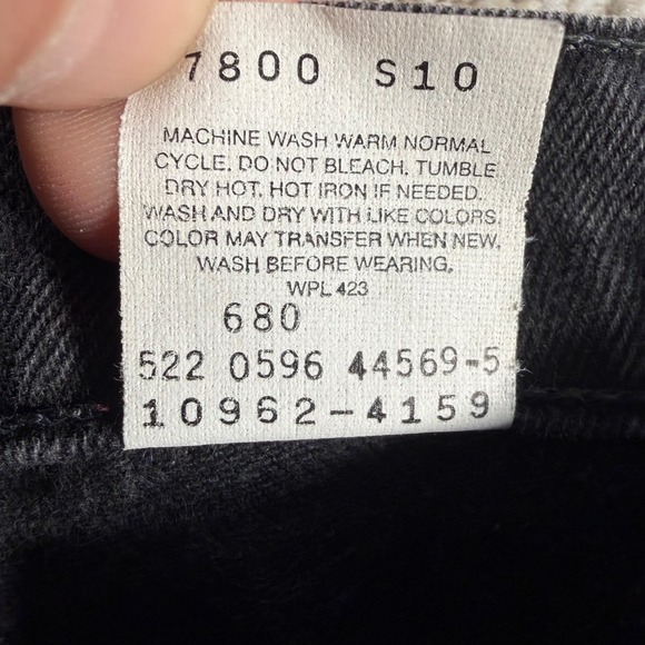 Levis 962 Jeans Women 7 Med (27 x32) Faded Black Vintage USA Orange Tab Tapered - Picture 5 of 12